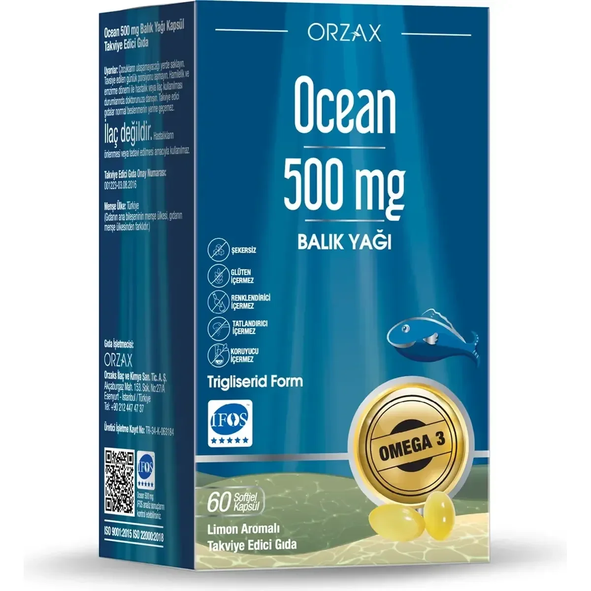 Ocean 500 mg Balık Yağı Softjel Kapsül 60 Kapsül