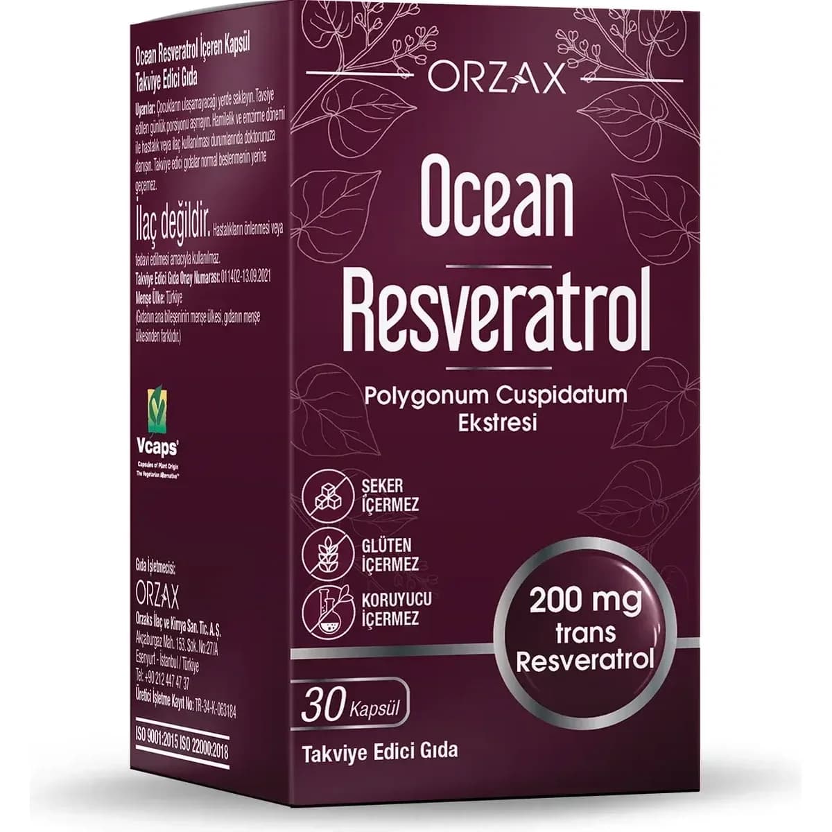 Ocean Resveratrol 200 mg 30 Kapsül