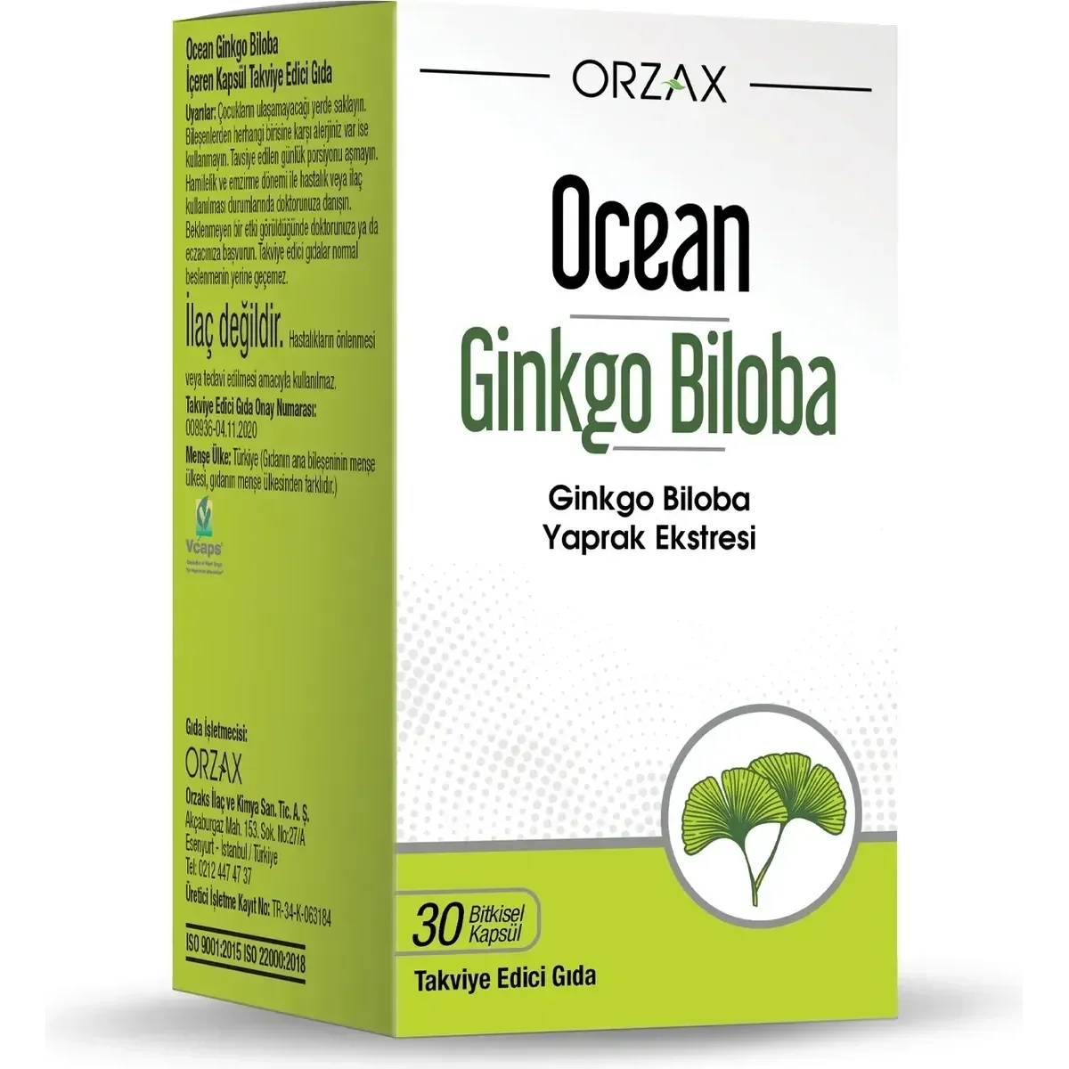 Ocean Ginkgo Biloba 120 mg 30 Kapsül