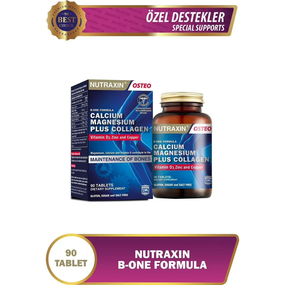 Nutraxin B-One Formula 90 Tablet - Kemik Sağlığı ve Genel Destek için Multivitamin Takviyesi